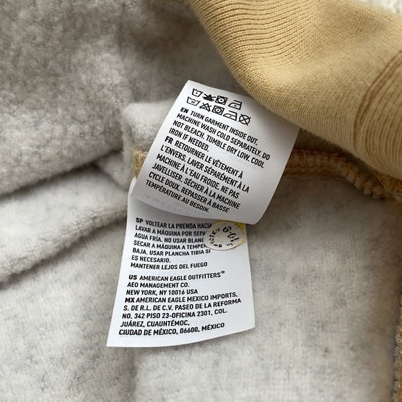 🌼2 for $20🌼 American Eagle Ahh-Mazingly Soft Yellow & Grey Colourblock Hoodie - Picture 6 of 10